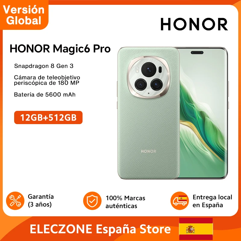Versione Globale Honor Magic6 Pro 5G Smartphone Snapdragon 8 Gen 3 180Mp Periscope Telephoto Camera 6.8" Display Oled 5600Mah Batteria Magic 6 Pro