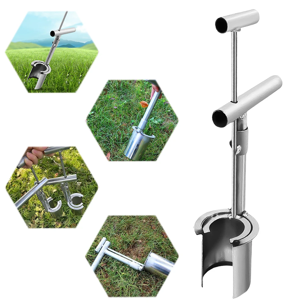 Plant And Fruit Tree Seedling Transplanter Stainless Steel Handheld Garden Barrel Transplanter Planting In Greenhouse
