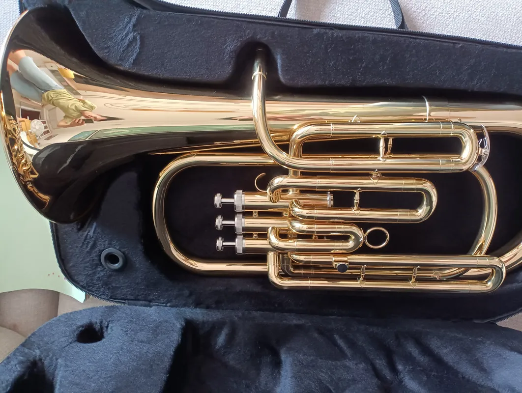 High quality Euphonium B flat three vertical key tenor horn holding trumpet brass instrument nts Case