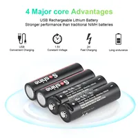 Soshine AA Lithium Rechargeable Batteries 1.5V USB 3500mWh Battery for Game Machine Camera Smoke Detector Electric Toys Mouse 6