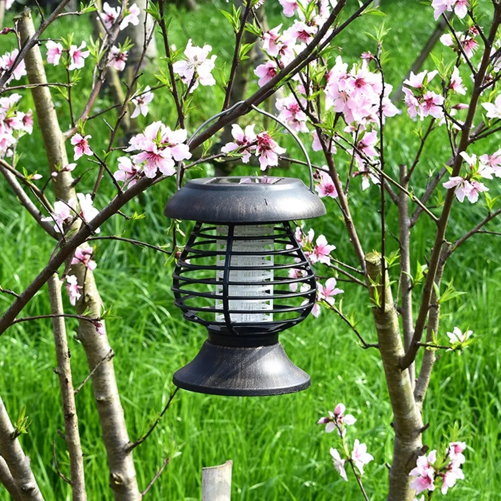 Solar Mosquito Killing Lamp Portable with Handle Outdoor LED Household Bedroom Mosquito Catching Lamp Insecticidal