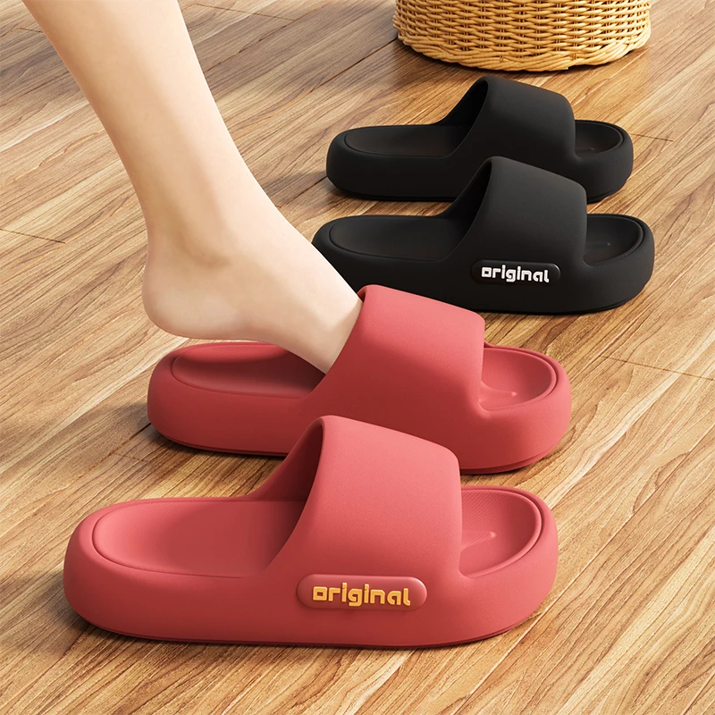2025 Summer Platform Cloud Slippers Women Comfy Solid Color Soft Sole EVA Pillow Slides Woman Couple Non Slip Beach Flip Flops 6