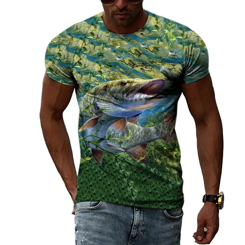 New Summer Casual Natural Wind 3d Printing Fishing Graphic T-shirt Men's  Women's Children's Sports Breathable Lightweight Top - AliExpress