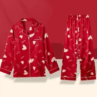 European Style Elegant Classy Fashion Trendy Female Lounges Aesthetics Print Spring Autumn Sleepwear for Women Y2k Sweet Pajamas - Image 3