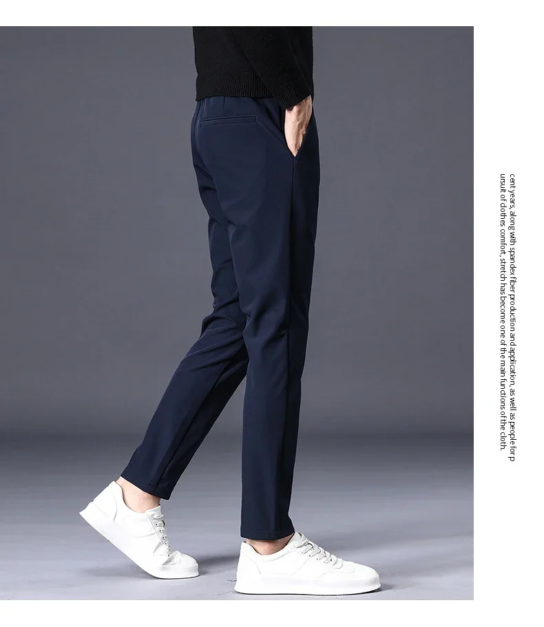 Fleece-Stretch-Herrenhose Winter Casual Koreanischer Stil Samt Thermisch Geschäftlich Warm Schlanke Modische Hose Klassische Herren-Plüschkleidung – Detail 17