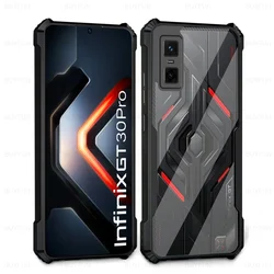 Acrylic Transparent Shockproof Case with Hard PC Back Cover - Clear Shell for Infinix GT 30 Pro (Black)