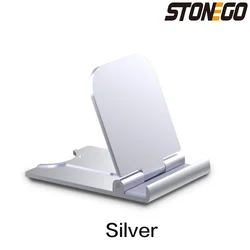 Compact Foldable Phone & Tablet Stand - Universal Desktop Holder (Silver)