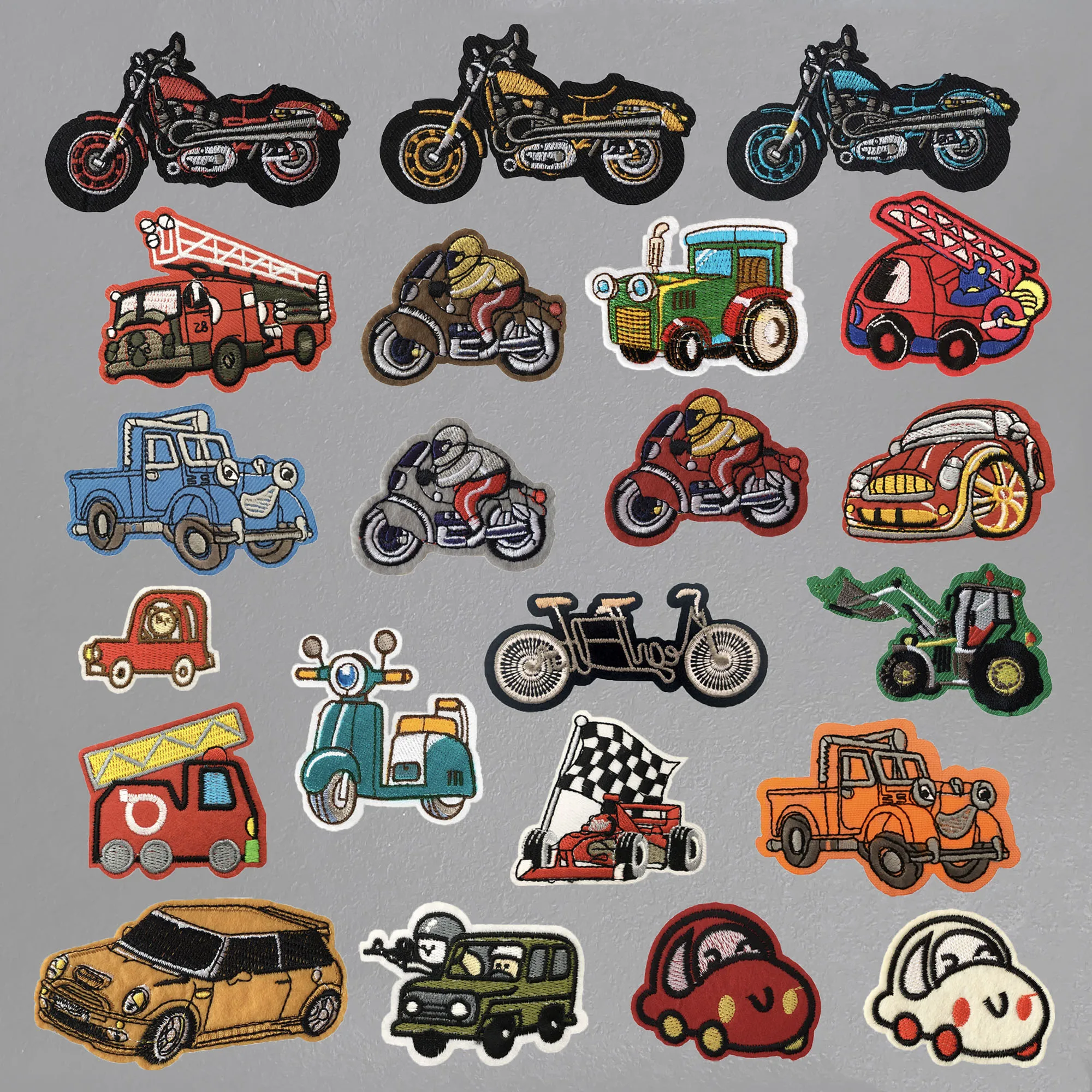 

Transportation Vehicle Embroidery Hot Melt Adhesive Ironing Sticker DIY Wholesale Sales 1-10 pcs Sewable Decorative Clothing