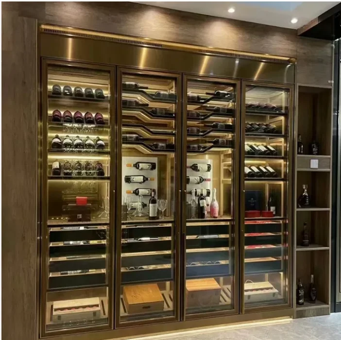 Competitive Price Stainless Steel Living Room Wine Cabinet Display Luxury Wine Storage Cabinet Home bar