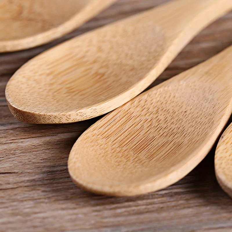 Wooden Spoon Set, Long Handle, Durable Kitchen Utensils for Coffee, Honey, Ice Cream & Desserts, Anti-Scald, Material