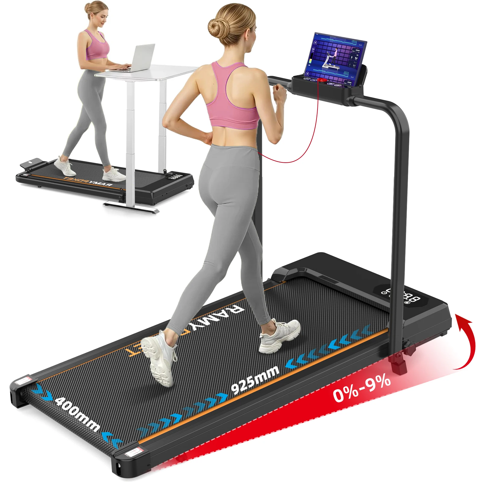 Treadmill with 9 ° Incline
