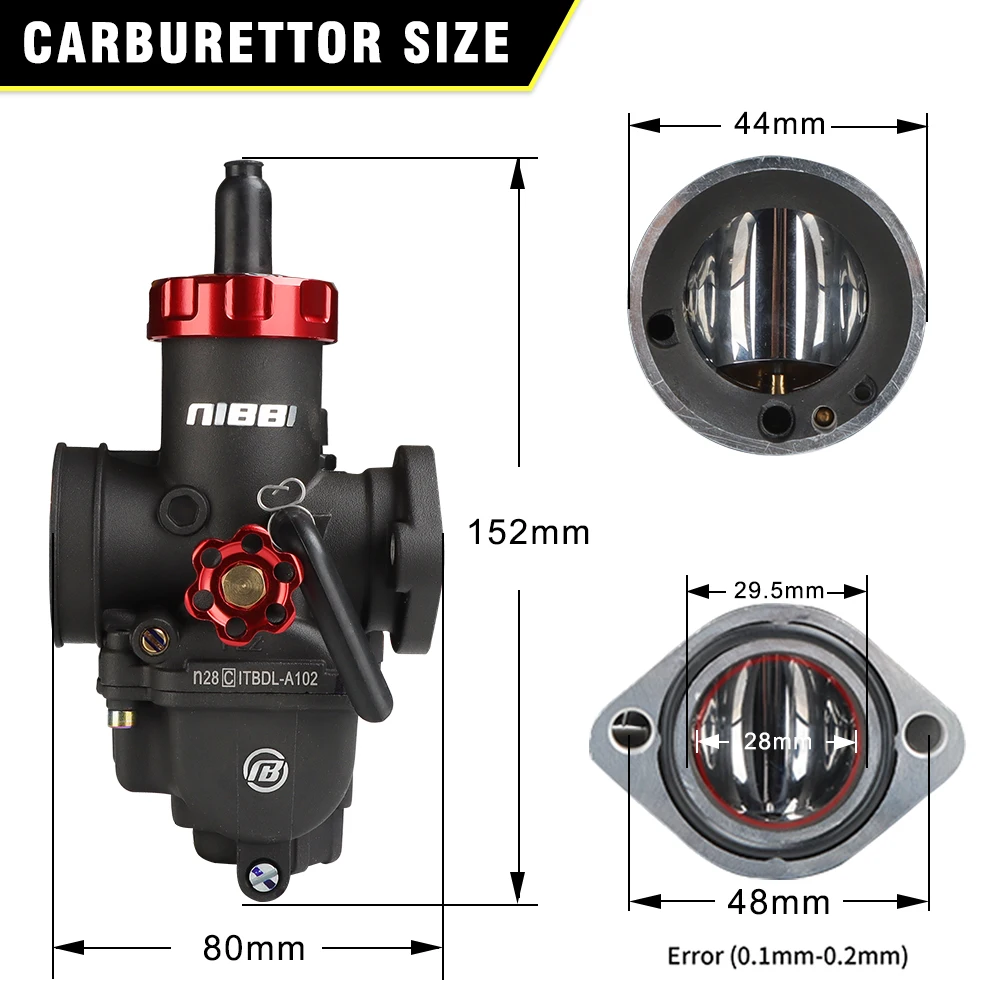 NIBBI Replacement Orginal High Performance Speed Modified Carburetor PE30MM Main Jet