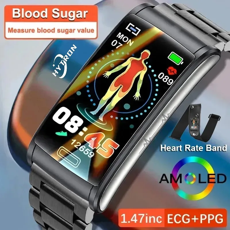

2023 New Non-invasive Blood Glucose Smart Watch Men ECG+PPG Blood Pressure Measurement IP68 Waterproof Sport Ladies Smartwatch