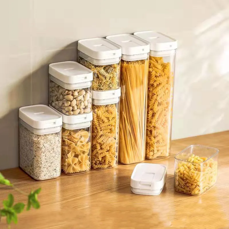 Cereal Storage Box Large Capacity Transparent Airtight Food Storage  Container Sealed Storage Tank Kitchen Organizer - AliExpress