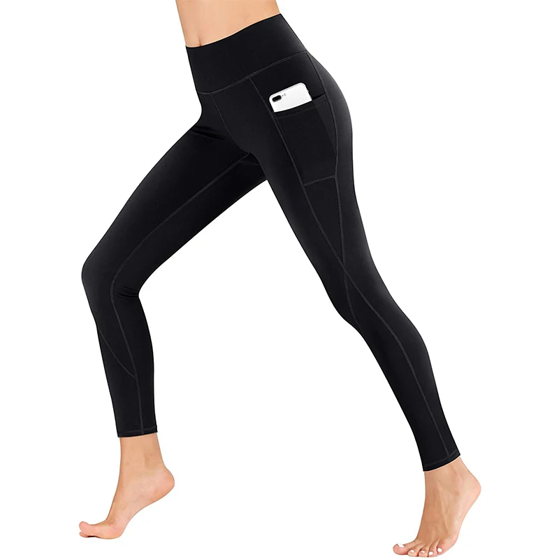 High Elastic Leggings Sports Leggings Women's High Waist Hip Lifting Yoga Pants Running Fitness Training Pants Black