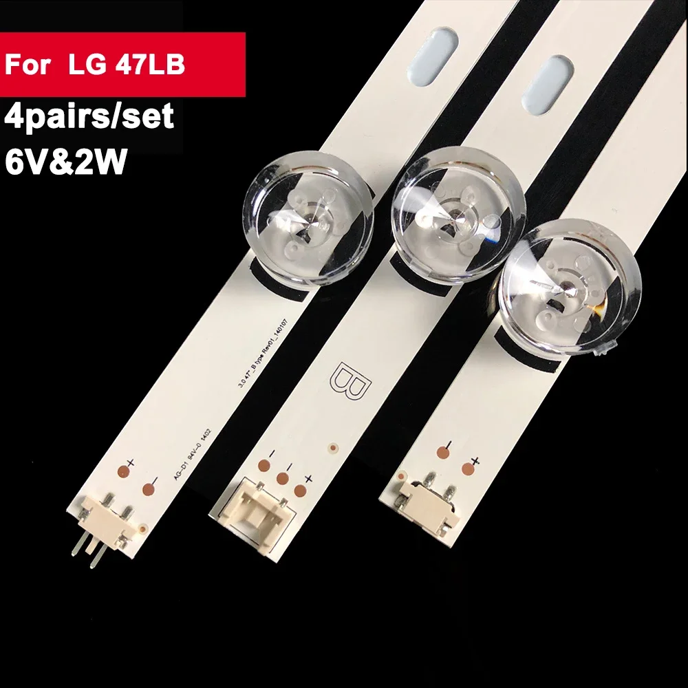 4 pair set backlight tv strip led for lig 47 inch tv innotek 47lb6300 47lb6500 47lb652v 47lb650v lc470duh 47lb5610 47lb565v 47l 4 pair/set Backlight TV Strip LED For 47