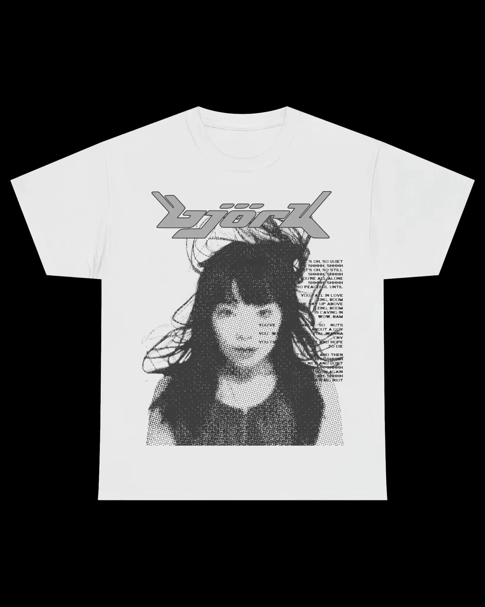 Summer Vintage Unisex Bjork T-Shirt American Hip Hop Rock Street Short Sleeve Men Women Retro High Quality Fashion Cotton Top 5