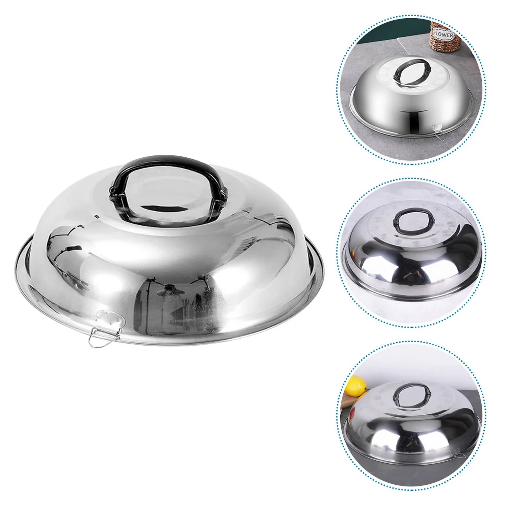 

Wok Lid Universal Lid Stainless Steel Pot Lid Pan Lid Frying Pot Cover Cookware Lids Replacement Lid Handle Pots Pans Fry Pan