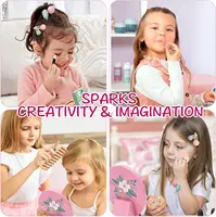 Wooden Pretend Play Makeup Toys Simulation Makeup  Set Girls MakeUp Dressing Table Cosmetics Toys Birthday Gifts For Children 5