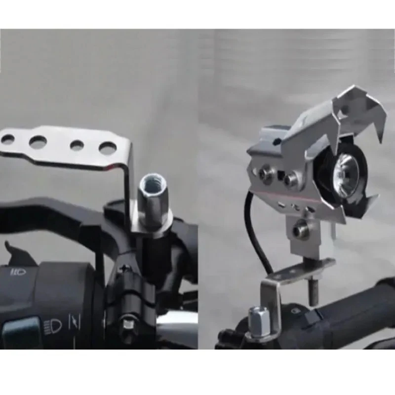 Motorcycle Light Bracket 1PC Motorcycle LED Headlight Bracket Rearview Mirror Lamp Spotlight Extension Holder Clamp Motorbike Scooter Accessories