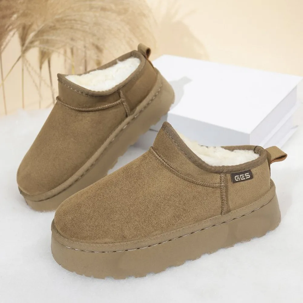 2026 Winter New Warm Boots Fur Women's Snow Boots Thick Bottom Warm Boots Men's and Women's Winter Short Boots Large 43 Fashion