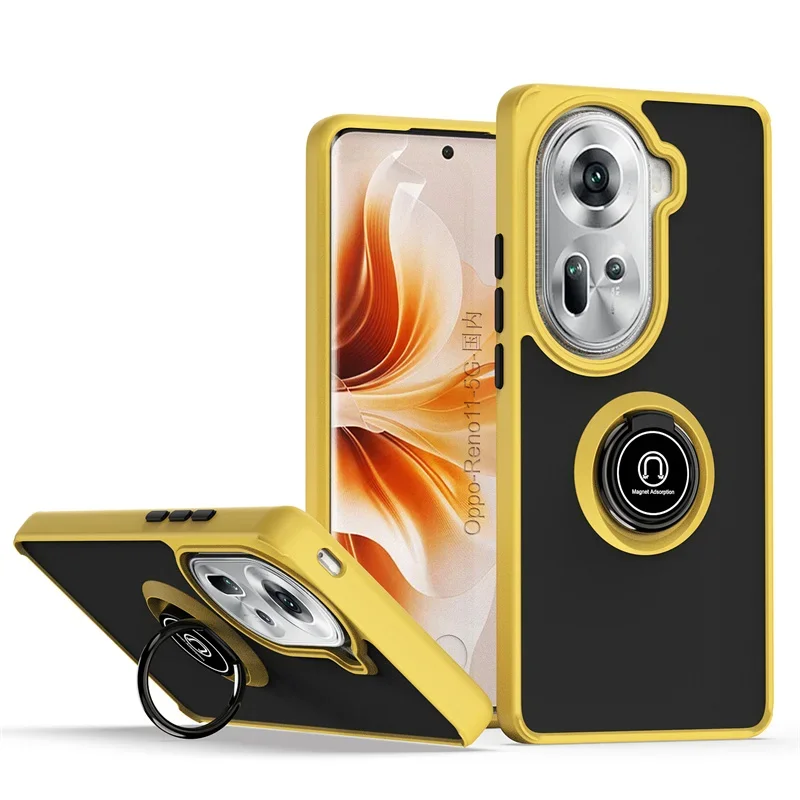 Matte Shockproof Phone Case with Magnetic Ring Stand Holder