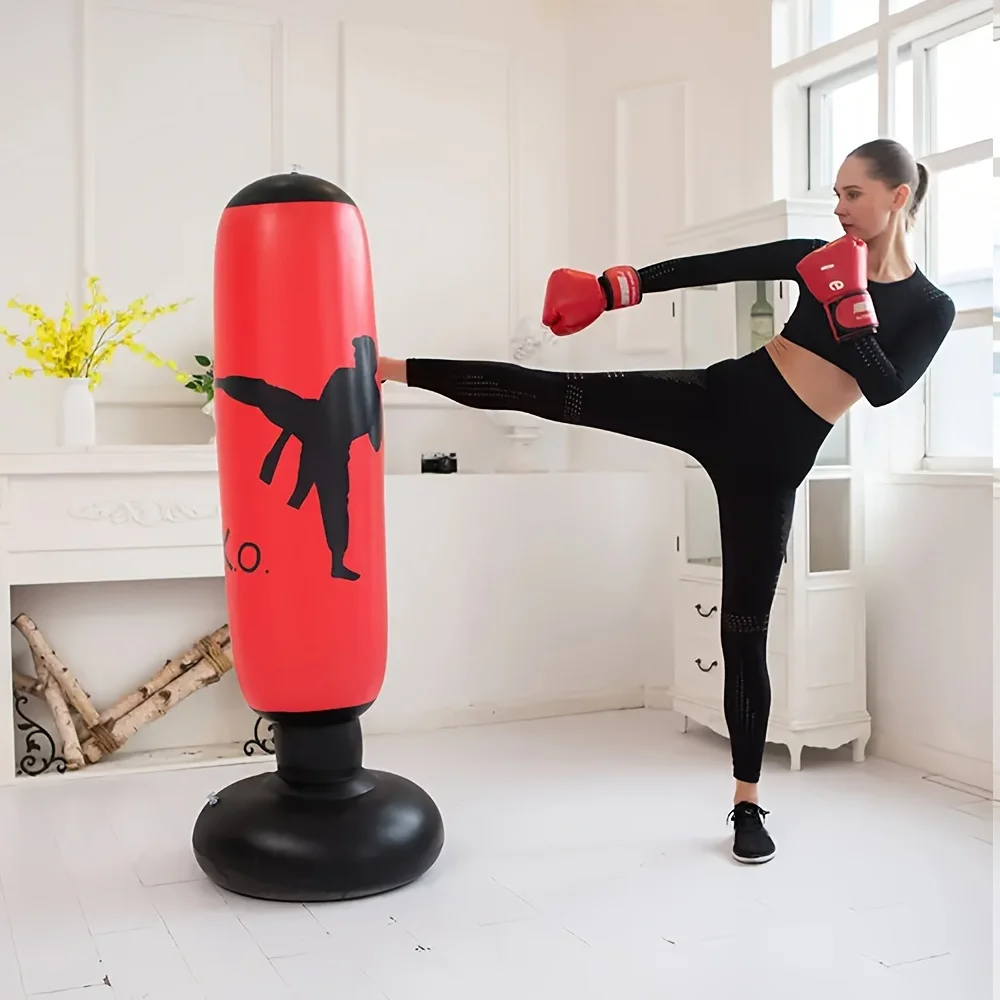 1 Inflatable Boxing Column, Vertical Boxing Training Karate, Home Gym Target Taekwondo