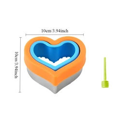 Kids' Sandwich Cutter and Sealer Set - Fun Shapes (Heart orange)