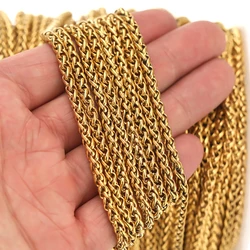 1 Meter 4mm Hiphop Snake Chains Stainless Steel Punk Necklaces Link Chains Bracelets Findings DIY Jewelry Gifts Accessories
