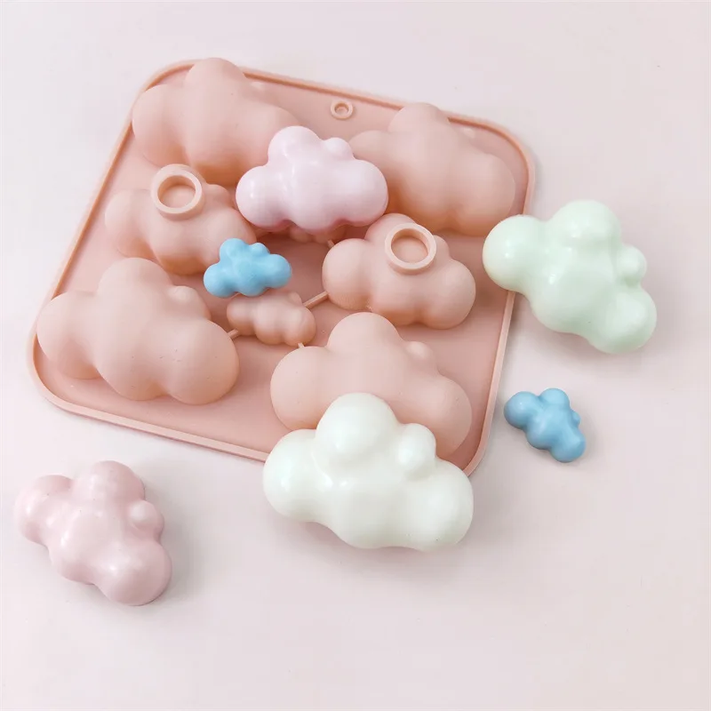 Wolke Silikon form kleines Wetter Gummibärchen Schimmel Eiswürfel schale Seife Wachs Schmelze Kerze Werkzeuge für Kuchen Dekoration Cupcake Topper – Detail 2