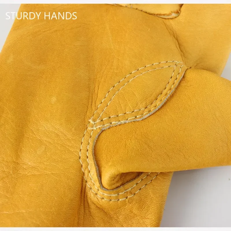 Electric Welder Cowhide Heat-insulating Work Gloves Kitchen Anti-scalding Gloves Outdoor Coldproof Protection Gardening