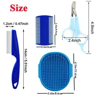 Rabbit Grooming Kit Tear Stain Remover Cleaning Combs Pet Nail Clipper Double-Sided Shampoo Bath Brush for Guinea Pig Bunny 2