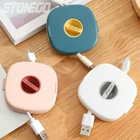 Enrouleur de câble USB rond Portable, petit organisateur de câble, organisateur de câble de données rotatif, enrouleur de câble de chargement Mobile pour téléphone Portable 1