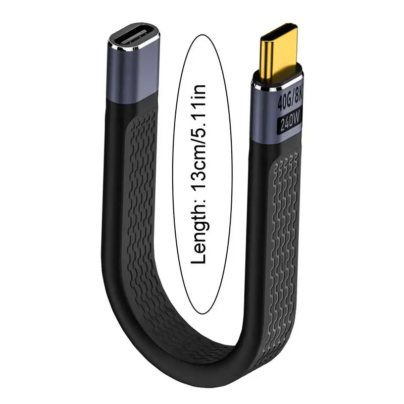 Elbow USB 4.0 Gen3 40Gbps FPC Cable PD 240W 5A Fast Charging Type C to Type-C Cable Thunderbolt 4 8K@60Hz Cable USB C Data Cabel - Image 6