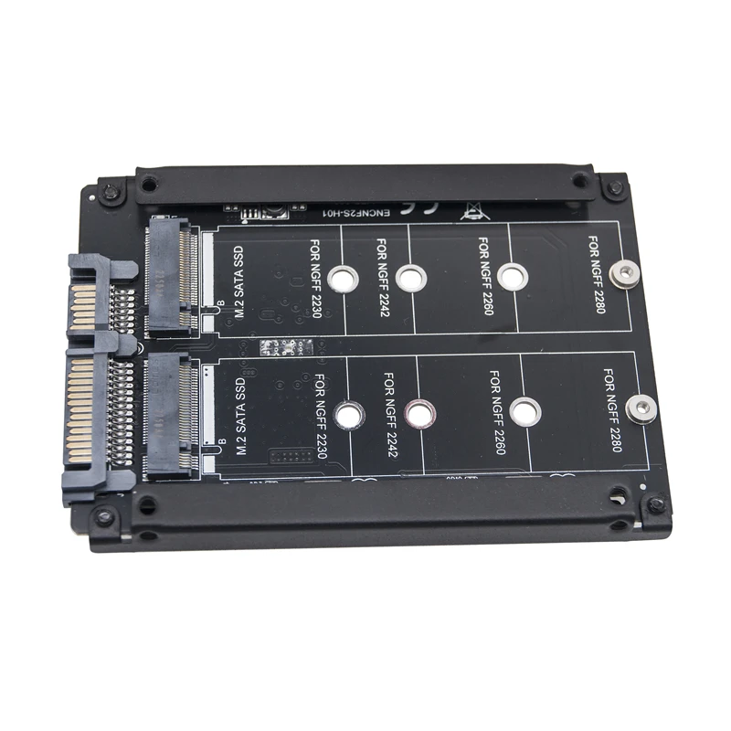 JBOD SSD 어댑터 라이저 카드 컨버터, 2230 2242 2260 2280 M2 SATA SSD용 금속 케이스 포함, M.2 B + M 키 to SATA3.0 6G 2.5 인치 어댑터