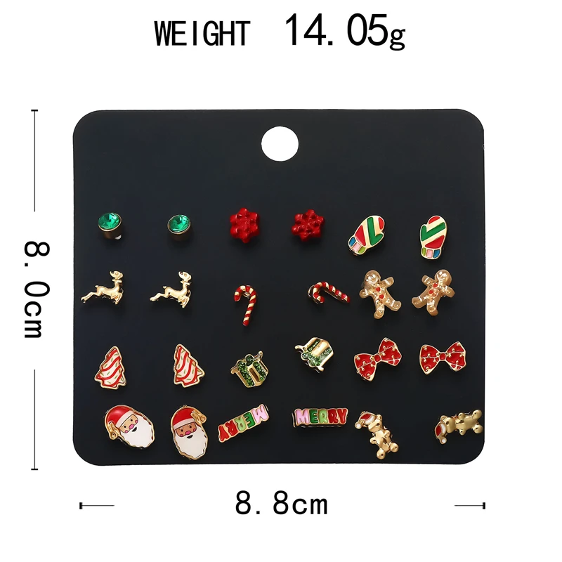 Verführerische Weihnachts-Ohrring-Kollektionen aus Kunstharz für Frauen mit Elch-Schneemann-Weihnachtsbaum-Muster-Stil, festlicher Schmuck zum Ausstellen – Detail 15