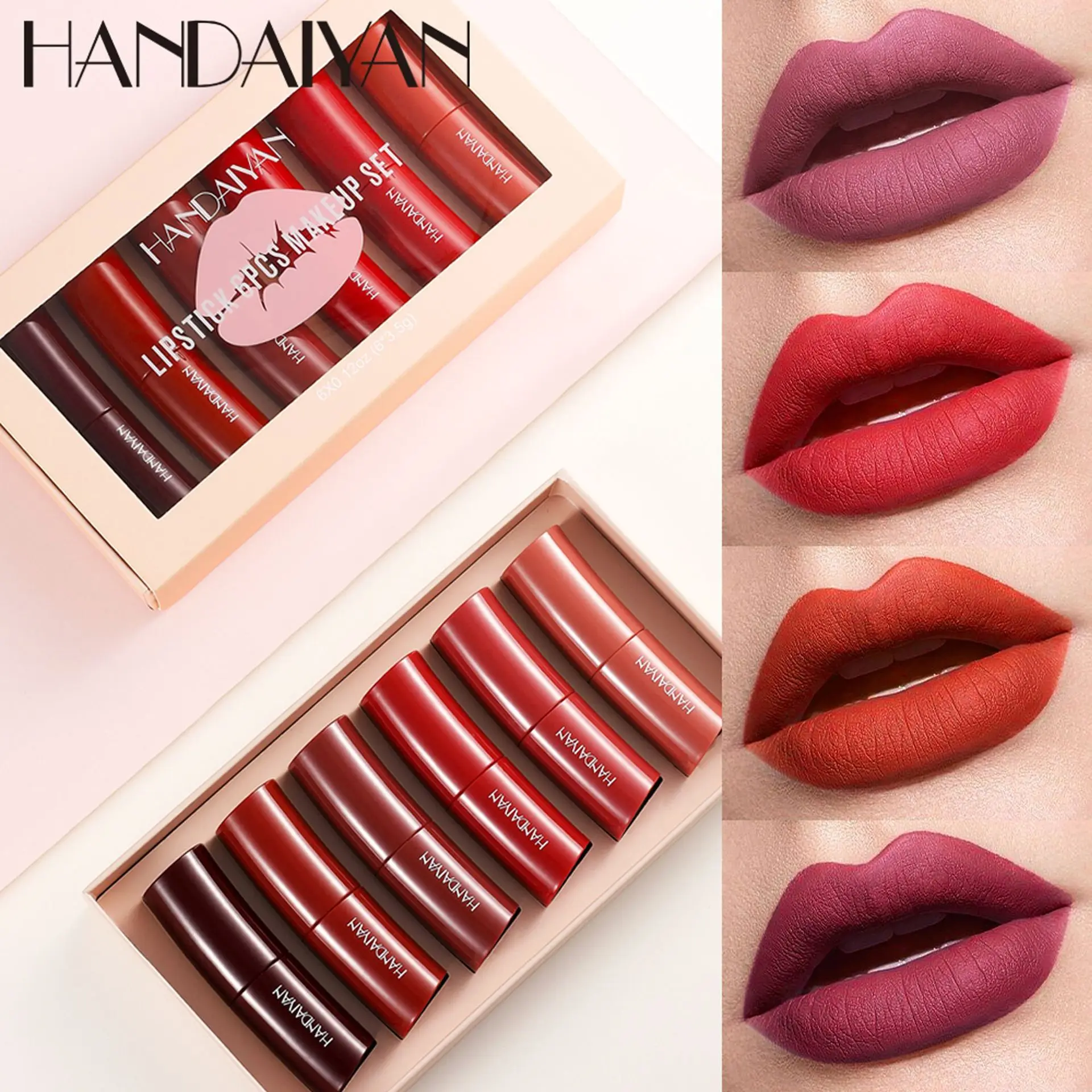 

6pcs/set Lipgloss Mini Lip Vier Matte Waterdichte Non-stick Non-Fading Lipsticks Make up Cosmetis Lip Care