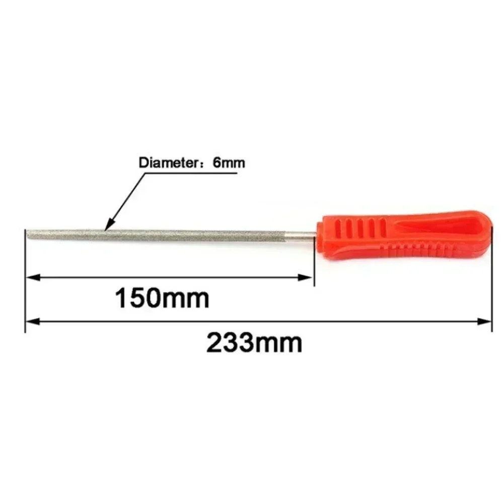 6인치 다이아몬드 파일 플랫/하프 라운드/라운드/삼각형 233mm 45 스틸 다이아몬드 코팅 다이아몬드 샌드 고경도
