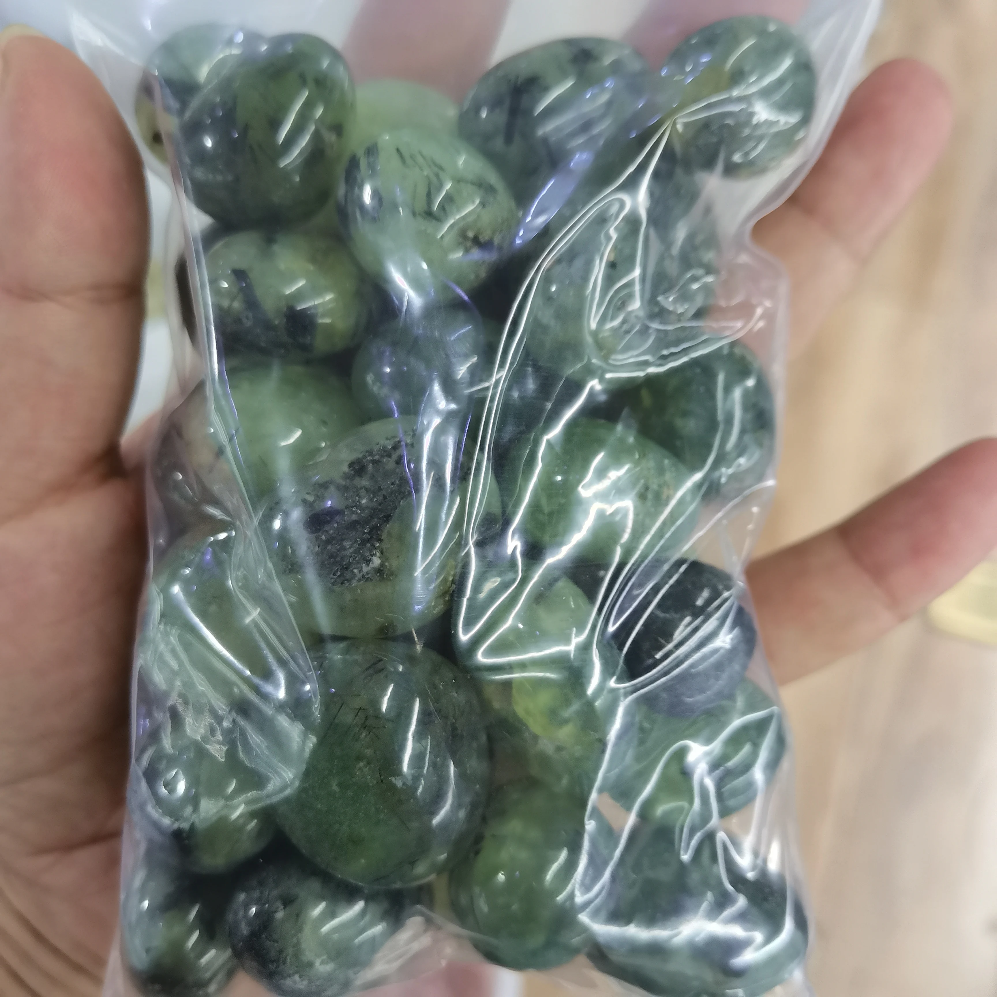 Pierres Polies En Préhnite Naturelle – Pierre De Raisin Verte – Décoration Aquarium, Jardin Ou Mariage (lot 100g, 2-3cm)