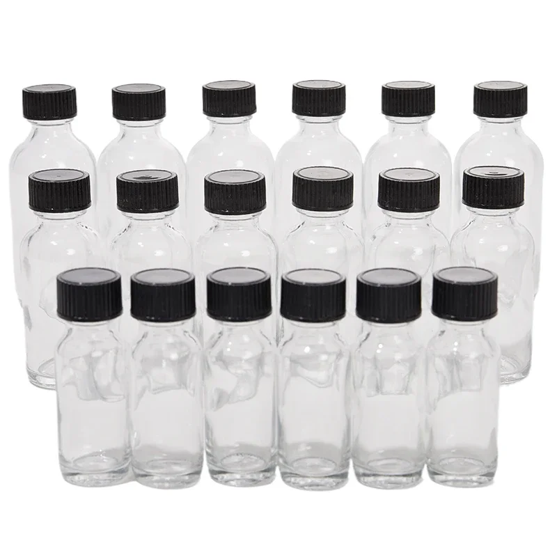 6pcs Small Clear Glass Bottles with Lids for Liquids Tiny Short Jars with Caps Mini Glass Juice Bottles for Potion, Ginger Shots 3