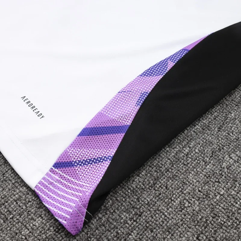 Adidas Soccer Jerseys Men Anti-Shrink Fashionable High-Quality Comfortable Sportswear Training Suit Black and Purple