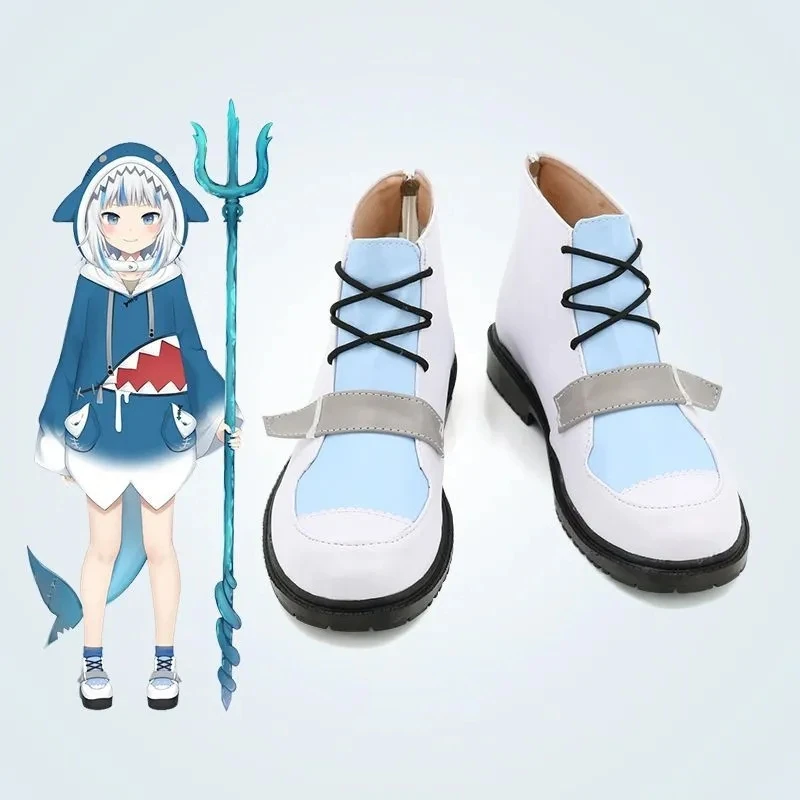 

На заказ! Аниме Vtuber Gawr Gura Shark Cos обувь косплей короткие сапоги