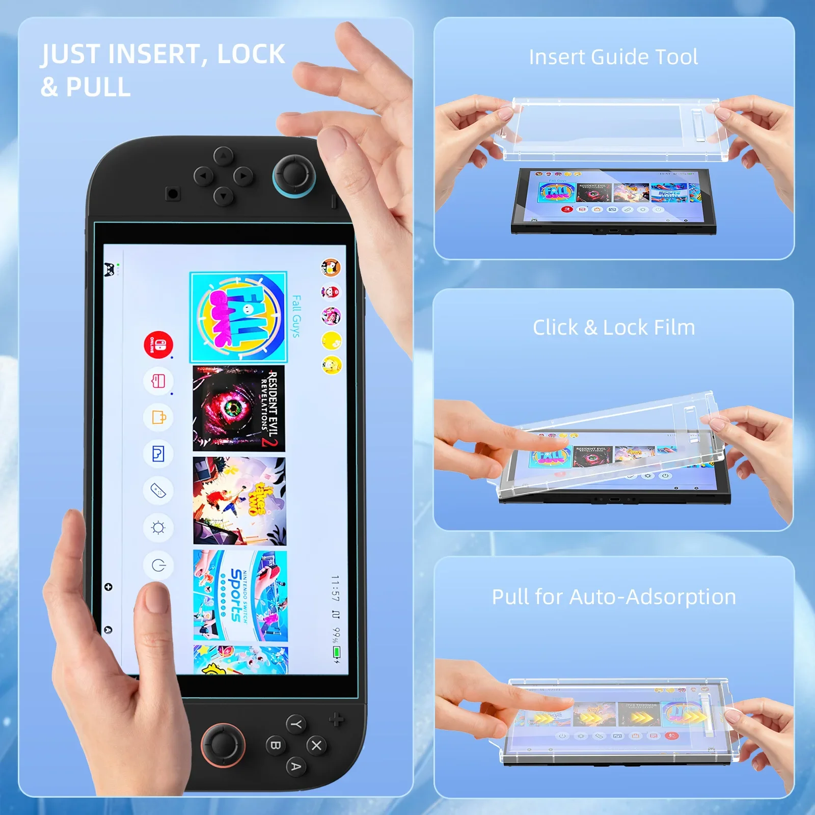 JYS-NS2312 For Switch 2 gaming console tempered film For Switch2 anti fingerprint screen protector HD tempered film