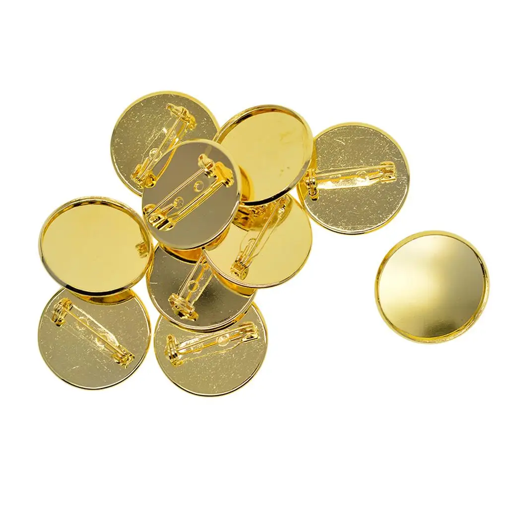 s Brooch Clasps Pin Blank Cabochon Trays Backs fit 25mm Round