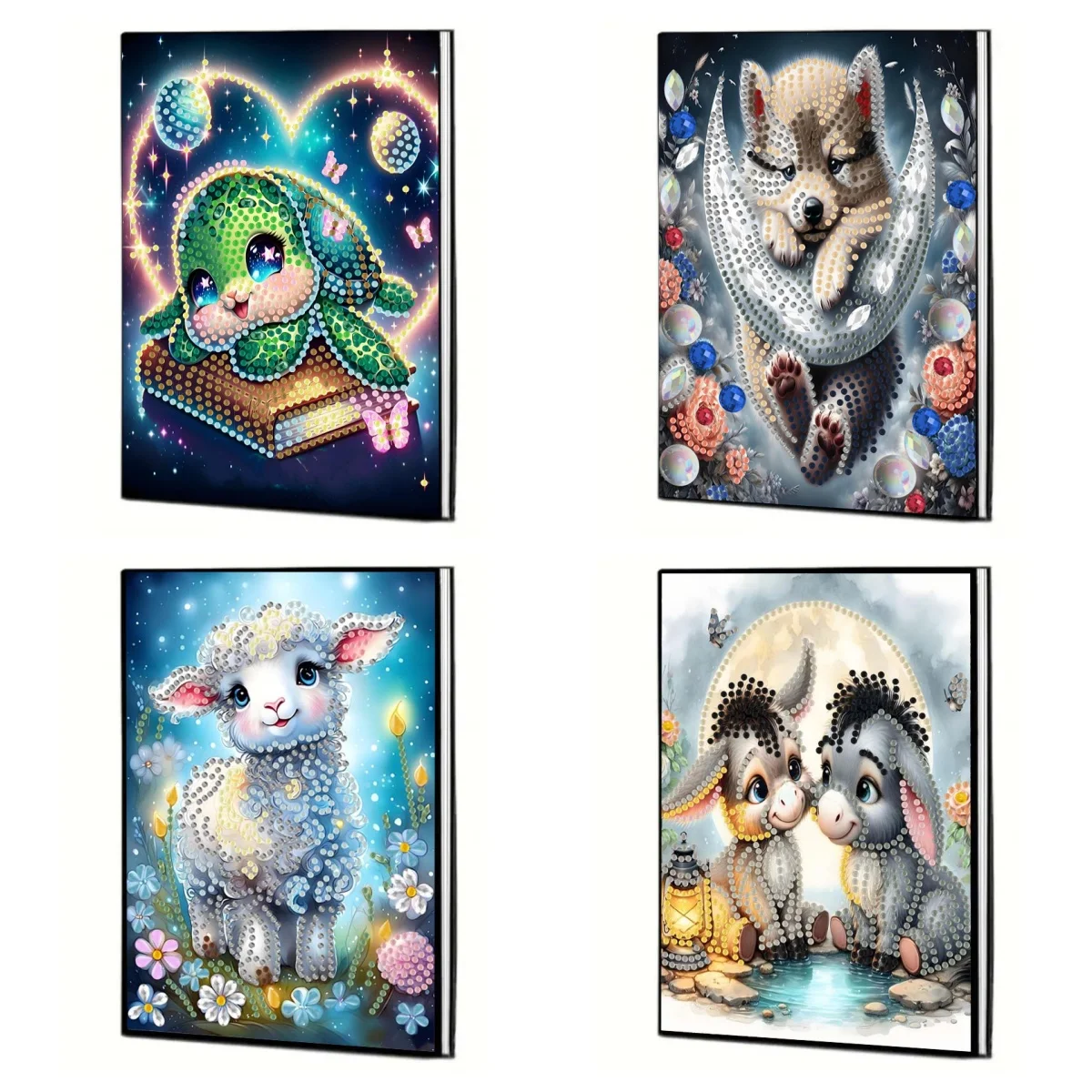 5D DIY turtle sheep donkey dog pattern leather female adult diamond painting notebook sketchbook leather art and crafts