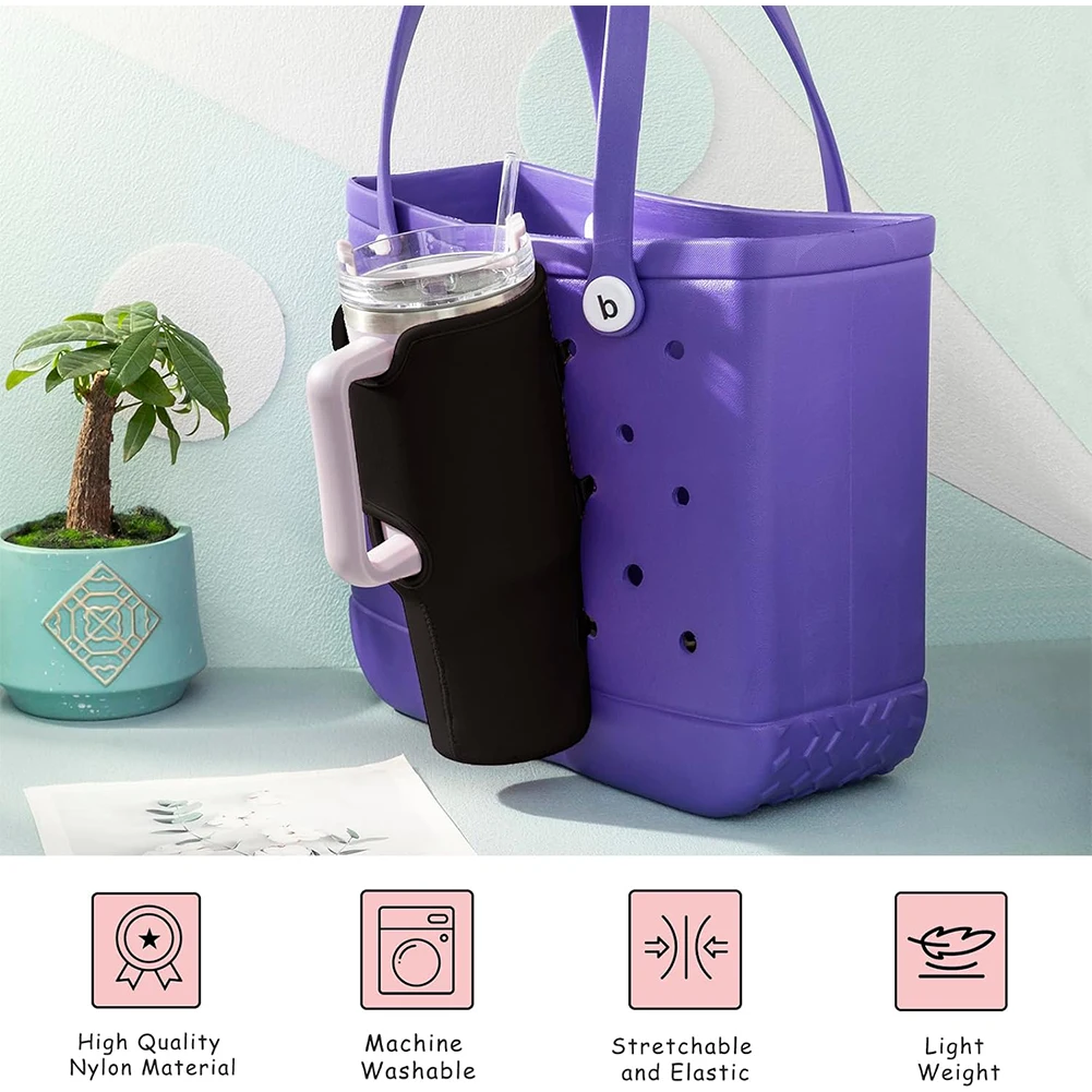 Cup Holder for Bogg Tote Bag Water Bottle Holder Adjustable Water Bottle Sleeve Beverage Storage for Stanley