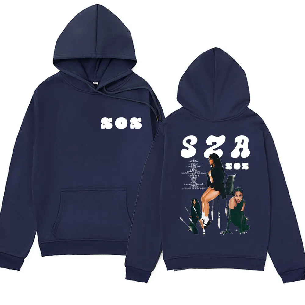 Rapper Singer Sza Music Album Sos Graphic Hoodie Fashion Hoodies Men Women's 2023 New Autumn Long Sleeve Hooded Sweatshirts