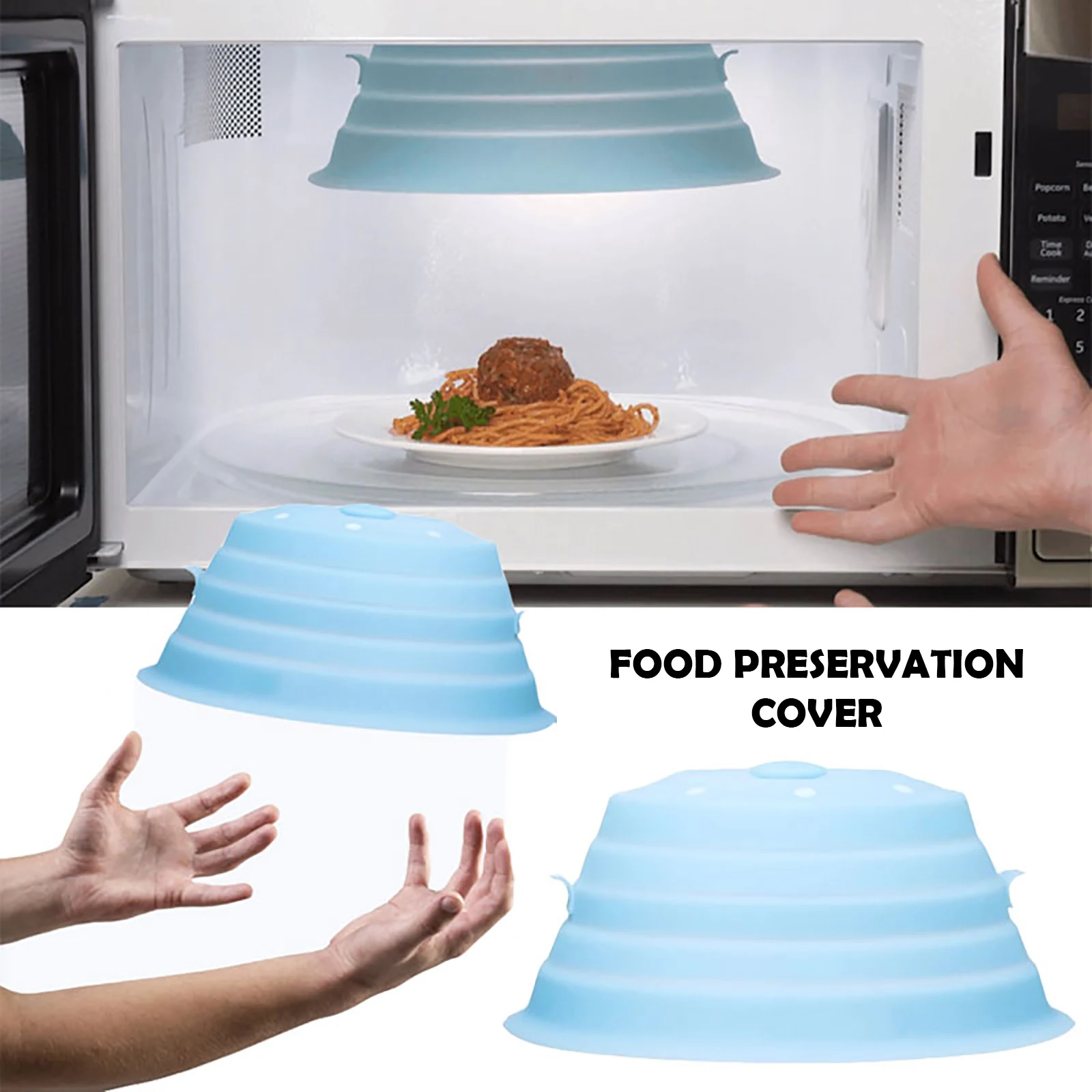 2 Pack Microwave Splatter Cover Vented Collapsible Food With Easy Grip