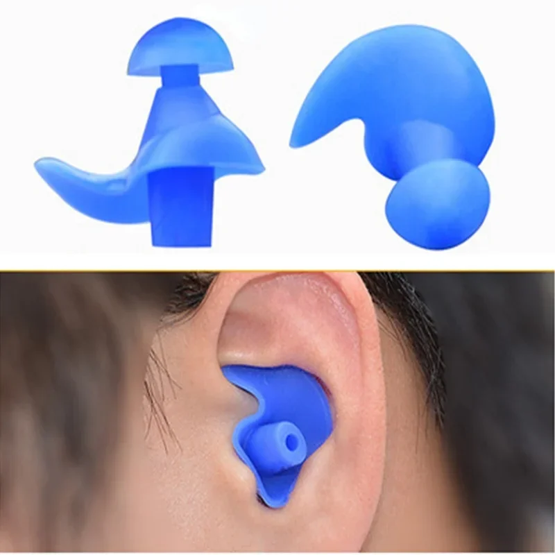

1Pair Waterproof Swimming Earplug with Case Soft Silicone Spiral Ear Plug Anti Noise Ear Plug Diving Accessories