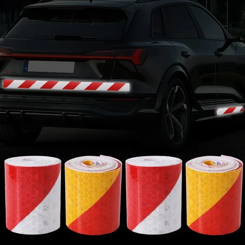 Reflective Tape 3m Long Red White Shining Reflective Safety Warning Tape Self Adhesive Twill Printing Reflective Tape for Car